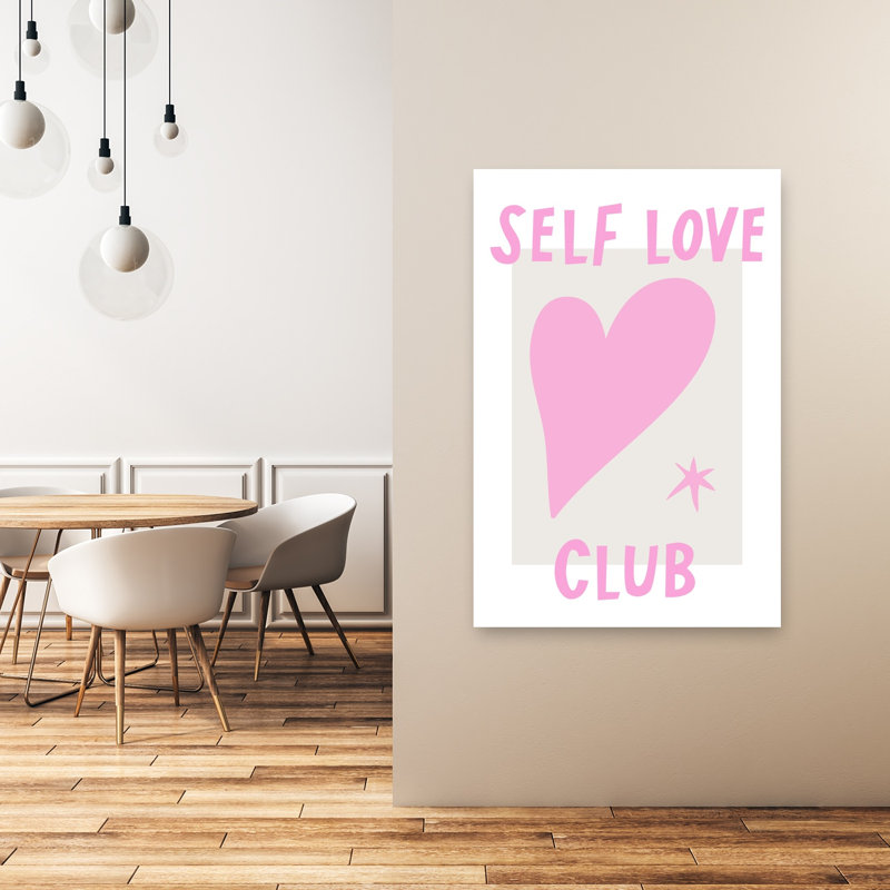 Club d'amour de soi Cœur Art mural contemporain minimaliste architecture moderne paysage Impression, H 48 po x l 32 po