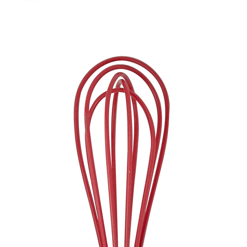 Tovolo 6" Silicone Mini Whisk, Stainless Steel/Cayenne/Black