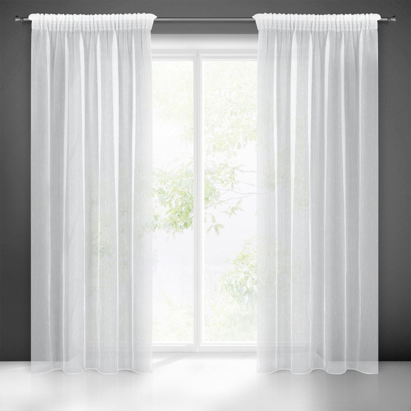 Kathlyne Slot Top Sheer Curtain, 270cm H x 140cm W