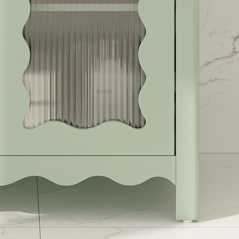 Meuble-lavabo 31 po avec verre trempé, armoire de salle de bain moderne avec pieds en bois d'hévéa et portes à fermeture en douceur