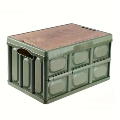 Outdoor Folding Storage Box Multifunctional Car Storage Box Household Storage Basket Portable Folding Box Set Of 3, White, Black And Green.
