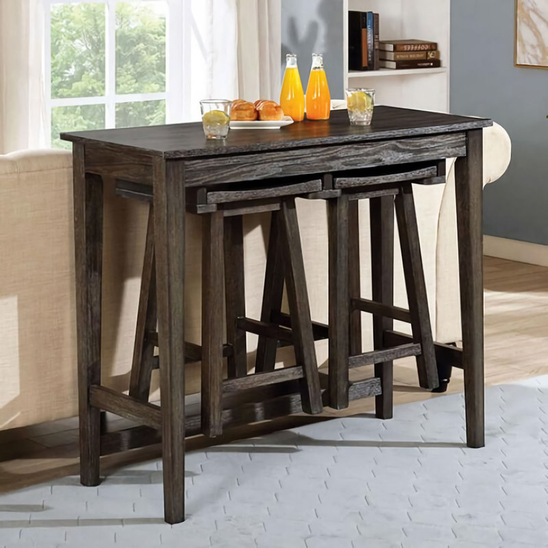 2 - Person Trestle Dining Set, Gray, Anitque Teal, Gray/Anitque Teal