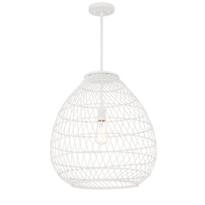 Maya 1-Light Pendant in Bisque White