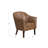 Modern Barrel Accent Chair -Distressed Brown Faux Leather