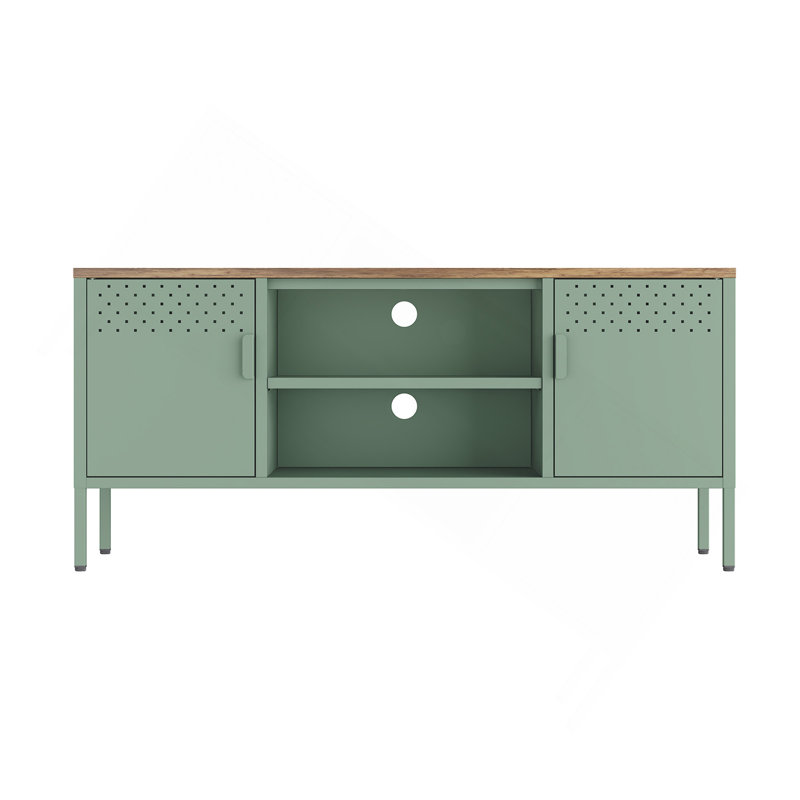 Armoire de rangement en métal vert sauge 47 po Landen, Vert sauge