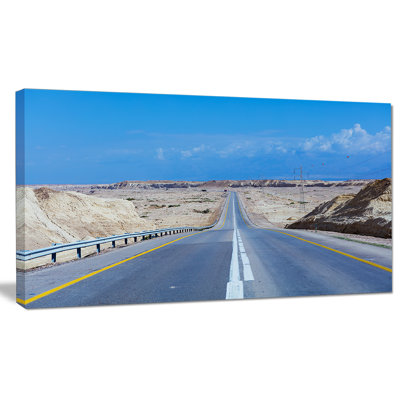 «Beautiful Desert Road Israël», reproduction de photo sur toile tendue encadrée
