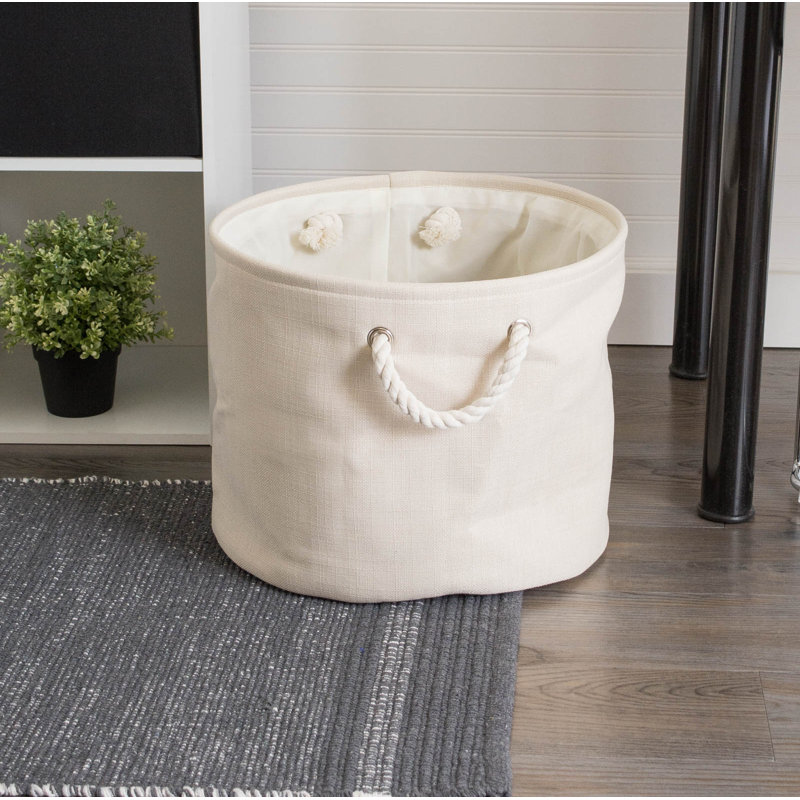 Bac en tissu panaché Aona, H 15 po x l 16 po x p 16 po, Crème