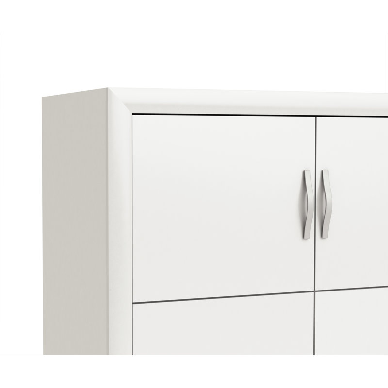 Mullican 6 Door Wardrobe, Pearl white