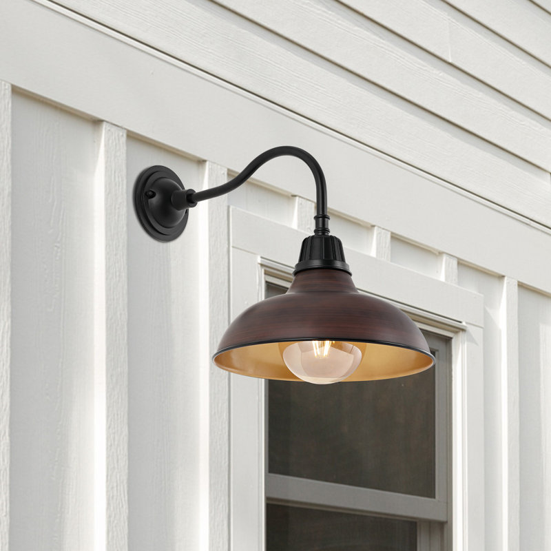 Manderfeld Iron Wall Light, Wood Finish