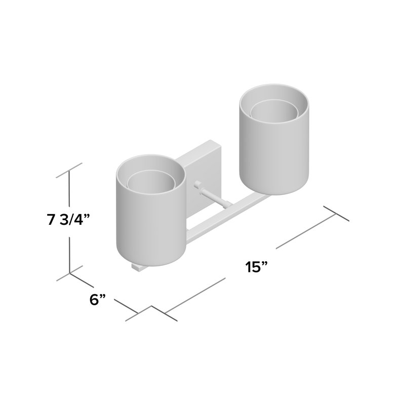 Arie 2-Light Dimmable Vanity Light, Brushed Nickel