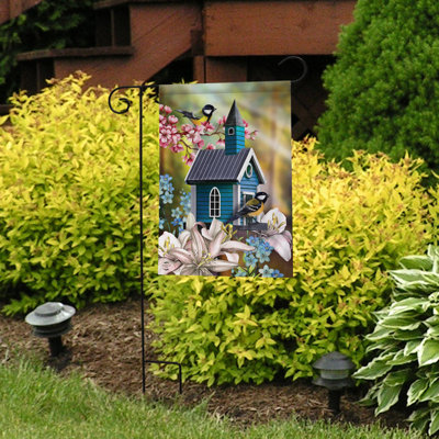 Drapeau de jardin Peaceful Birdhouse