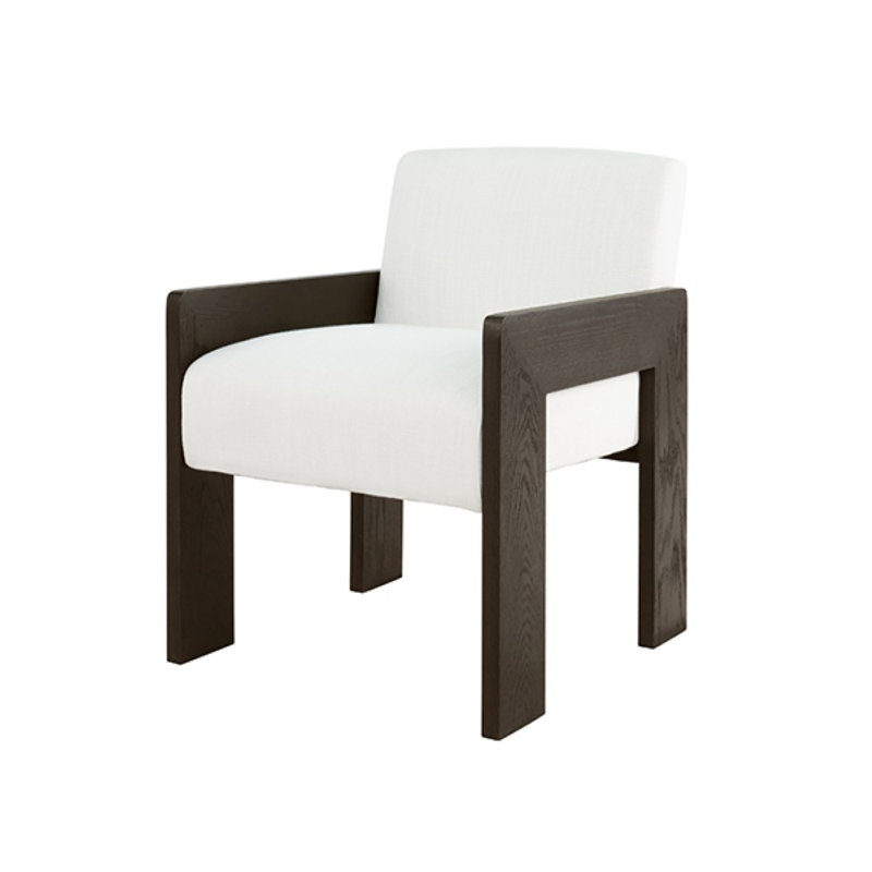 Astor Linen Armchair, Espresso Oak