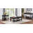 Rustic Style Antique Black 1pc SOFA TABLE Open Bottom Shelf Plank Style Table Top