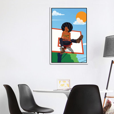 Afro And Hoops - Print on Canvas