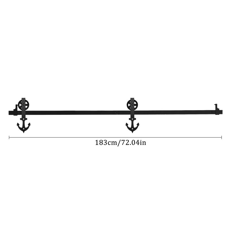 Rustic Anchor Shaped Barn Door Hardware Kit 6ft