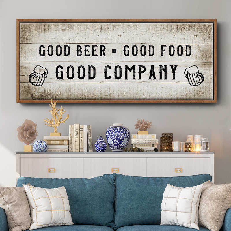 Good Company- Framed Canvas, 12" H x 30" W