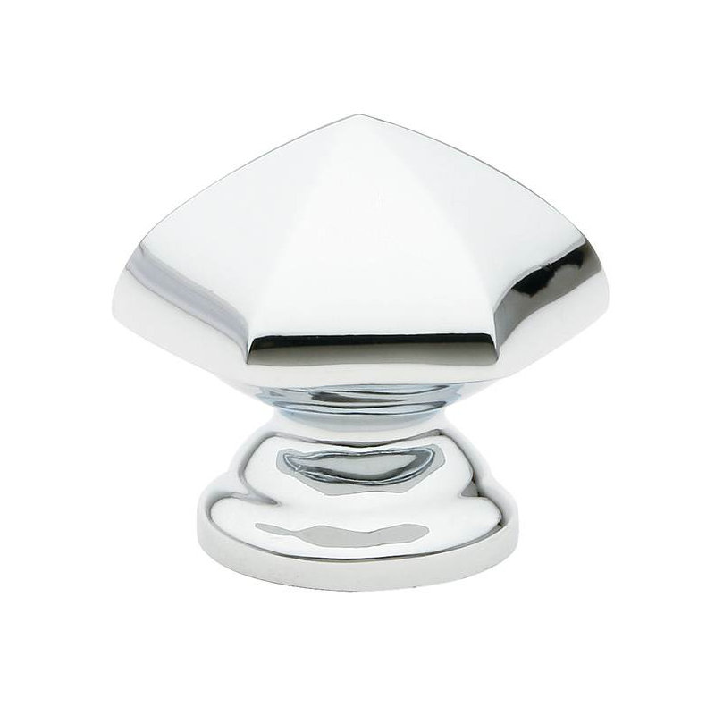 Geometric Knob, 1.375" H x 1.375" W x 0.75" D, Polished Chrome