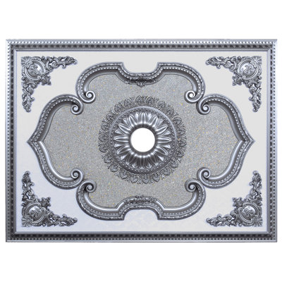 Oval Red Vintage Floral Center Ceiling Medallion