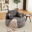 Velours côtelé gris, fauteuil moelleux à 1 place, canapé-lit de 50 po et coussin cylindrique, aucun assemblage requis