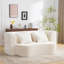 Grand futon en mousse à haute densité grand avec 4 coussins, matelas pliant blanc moderne, pour la chambre à coucher et le salon, aucun assemblage requis-62602730-62602729