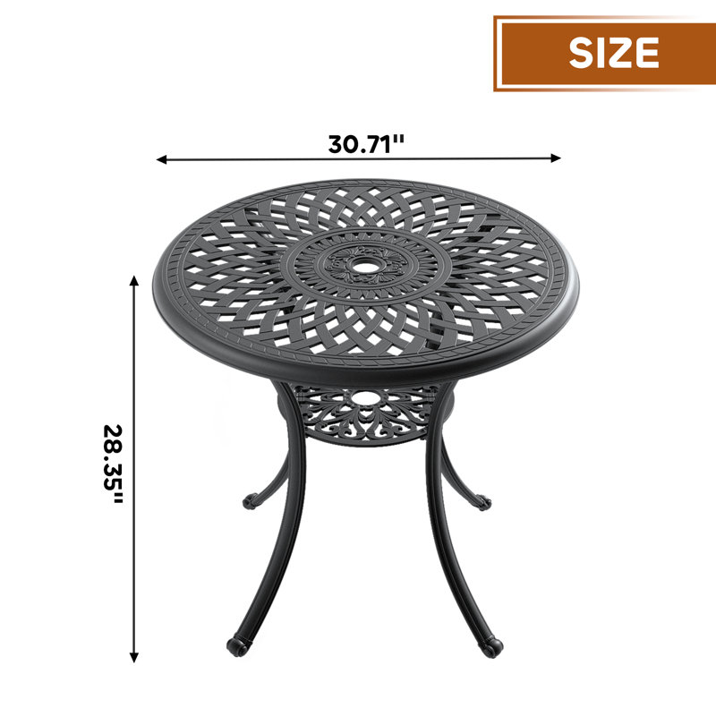 Table de bistro ronde ronde 30,71 po