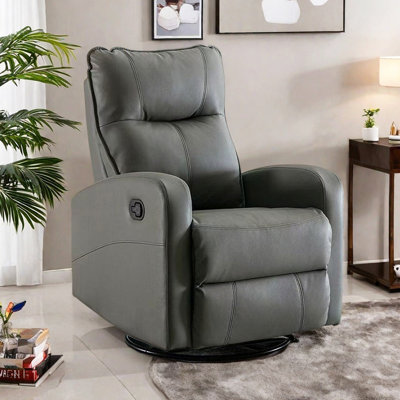 Multi-Functional Manual Recliner with Faux Leather