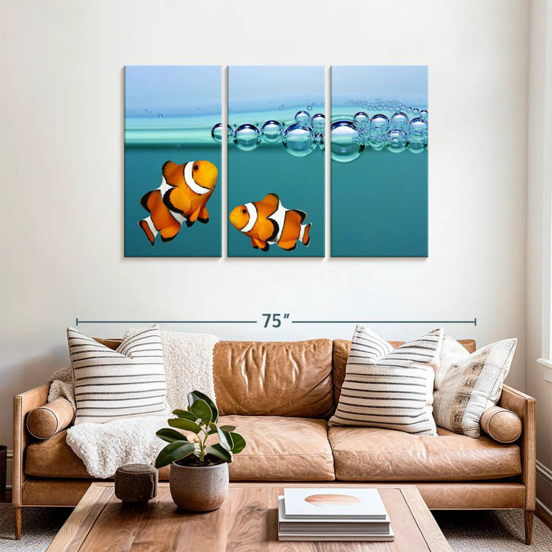 Brampt Clownfish Blowing Bubbles, 36" H x 57" W