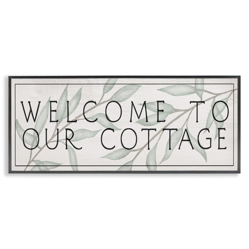 Giclée rustique «Welcome» encadrée, design par Lil 'Rue, H 10 po x l 24 po, Giclée encadrée noir minuit