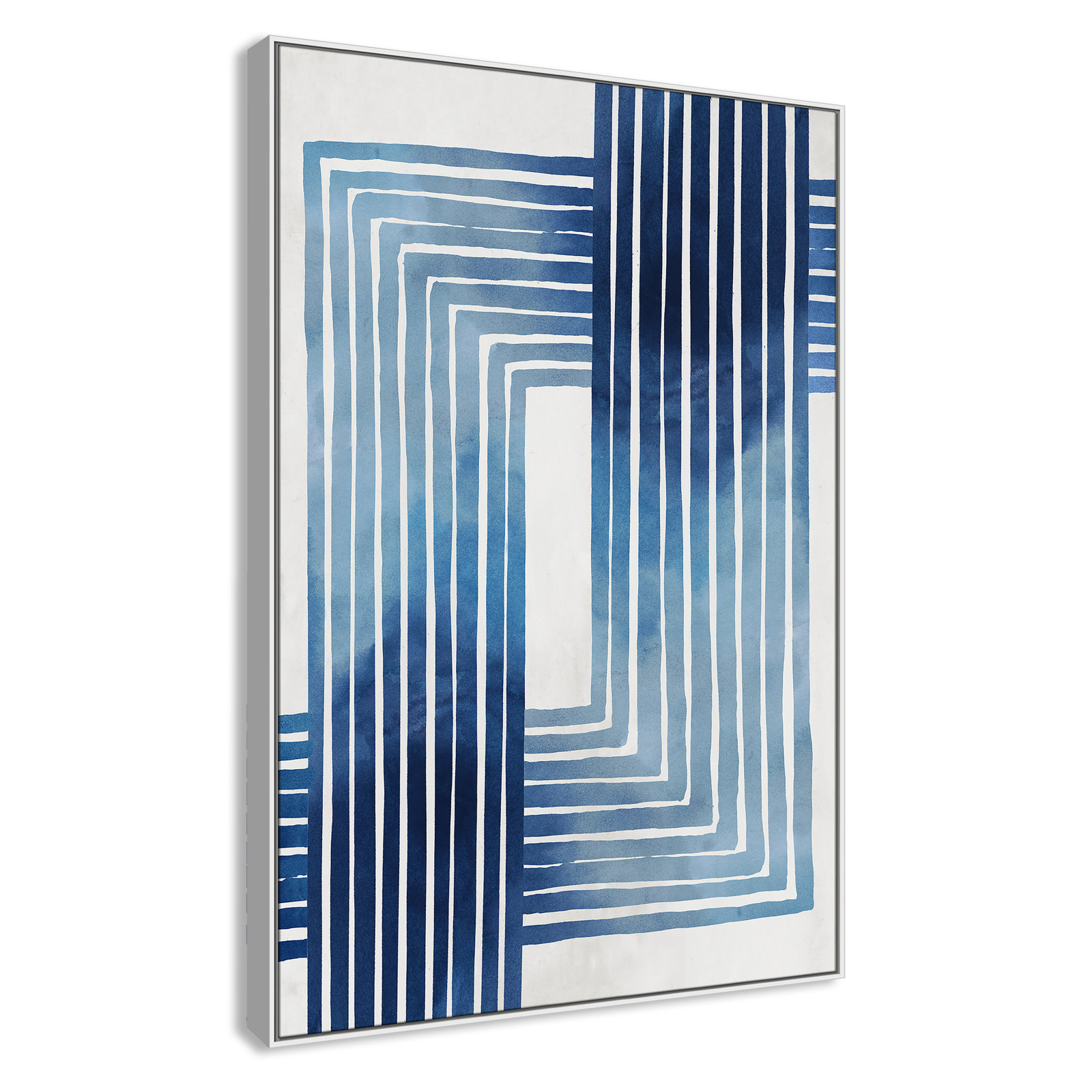 Lanny "In Unison" Painting by Eva Watts, 61.5" H x 41.5" W x 2" D, White Framed Canvas