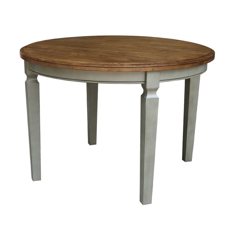 Patridge Round Solid Wood Dining Table, Stone