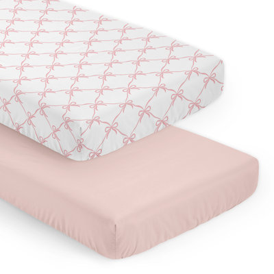 Ballerina and Ballet Bows Fitted Crib Sheets Set of 2 Fitted Crib Sheet