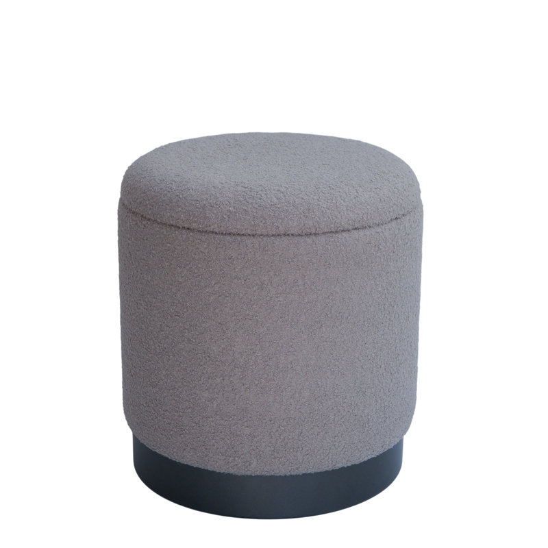 Elegant Gray 16" Round Storage Ottoman with Hidden Compartment