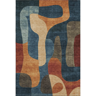 Premium Machine Washable Mayfield AMF1867 Abstract Rug