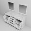 Meuble-lavabo double blanc 80 po X P 22 po D, plateau en marbre de Carrare et Miroirs