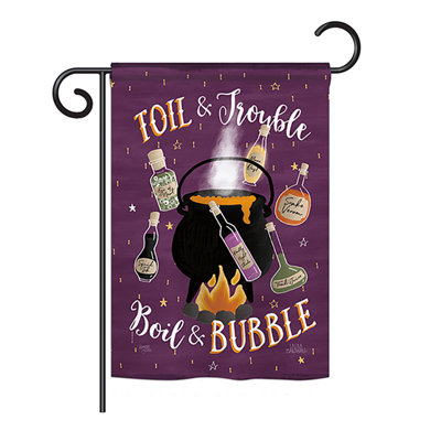Drapeau de jardin en polyester 1 face de 1,5 pi Hampig Toil and Trouble Fall