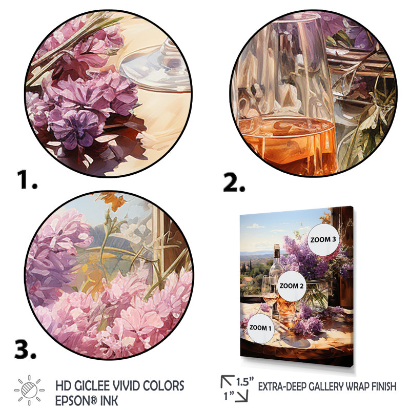 Brise mauve lavande mauve pourpre Winerys, H 20 po x l 12 po x P 1 po, Cadre flottant brun