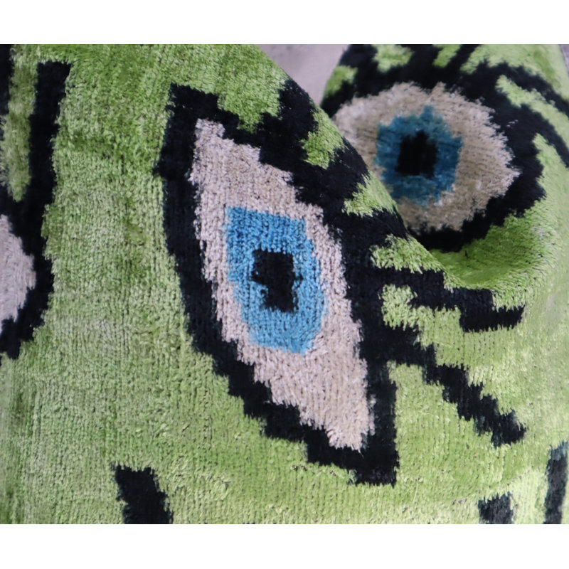 Coussin décoratif géométrique, Vert, 16 po x 16 po, Carré