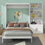 Lit escamotable double avec de nombreuses tablettes et armoires de rangement