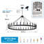Lustre Wagon Wheel avec 30 lumières, sans ampoules incluses, base E12