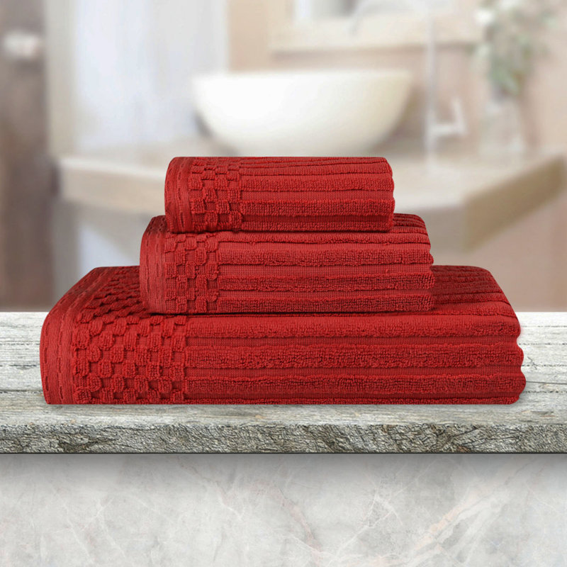 Ensemble de serviettes de bain Kaelea Soho, Bourgogne, Ensemble de serviettes 3 pièces