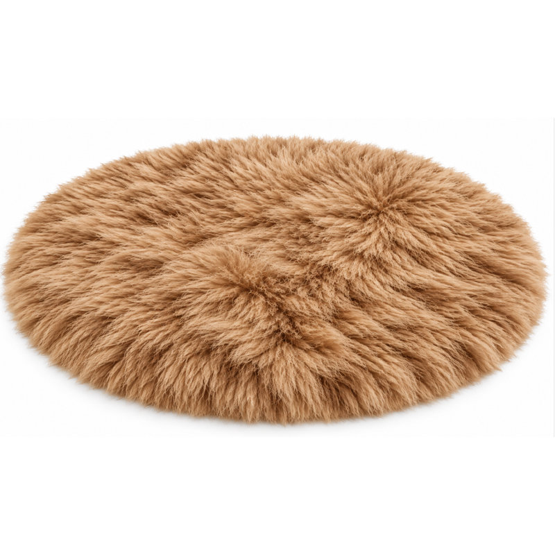 Faux Sheepskin Shag Washable Indoor Rug, Rond 12 pi