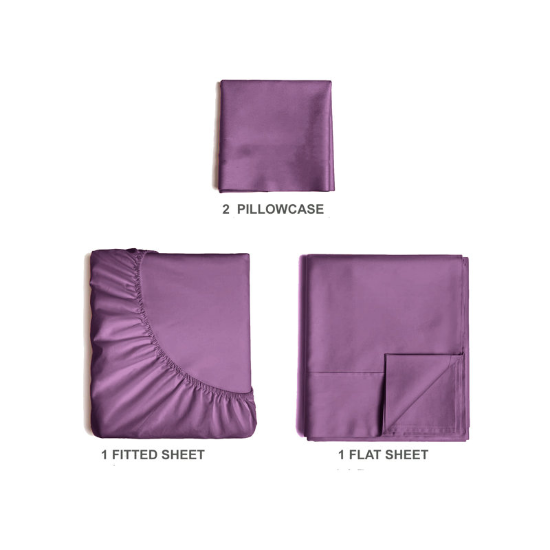  Premium Luxury 4 Piece Rayon from Bamboo Sheet Set, Twin XL Sheet Set with 2 Pillowcases, Mauve