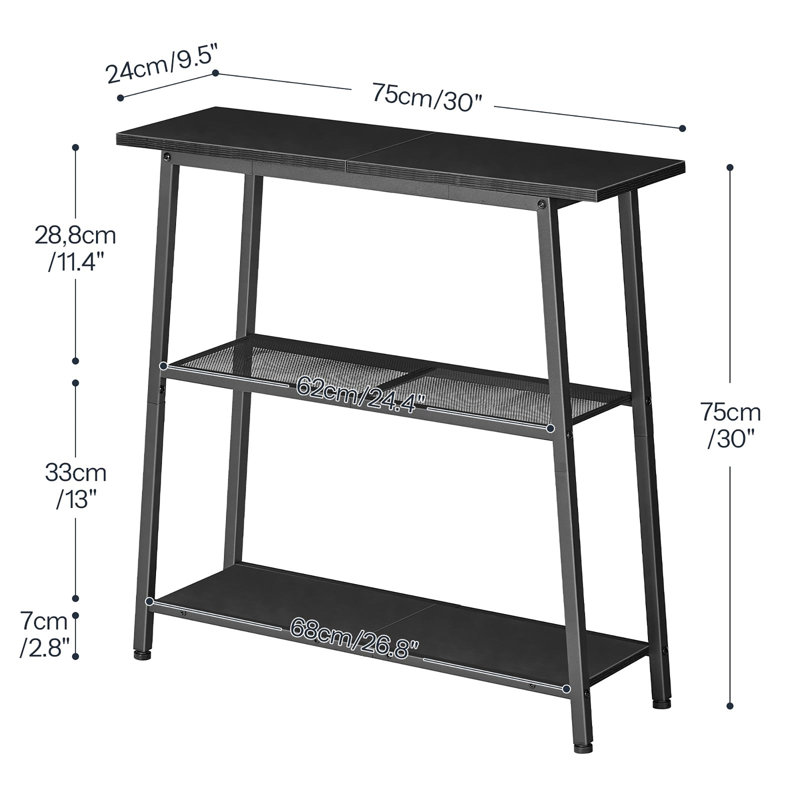75cm Console Table, Black