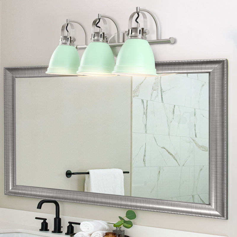  Lejuan Adjustable Farmhouse Bohemian Iron LED Vanity Light, Nickel, Mint Green, 3
