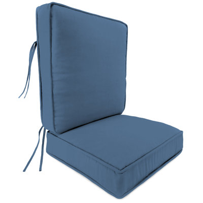 Sunbrella 22" x 45" Outdoor Deep Seat Cushion Set with Ties