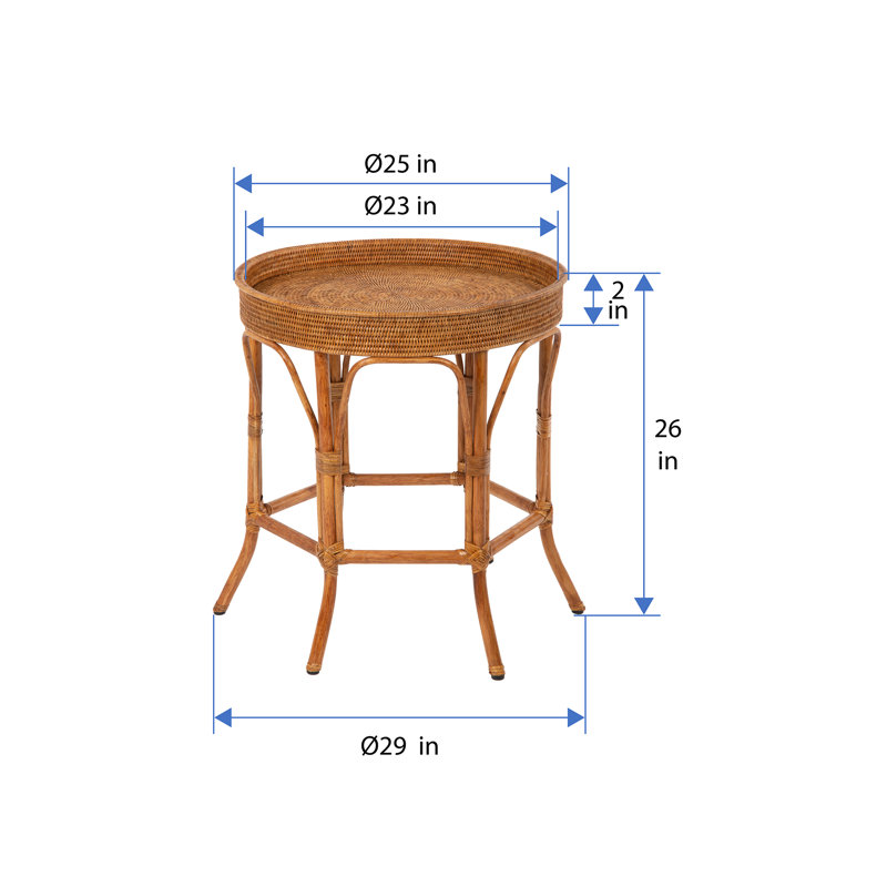 Andersen Tray Top End Table, Honey Brown