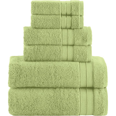 Elegant Comfort Luxury 6-Piece Towel Set, Premium Soft 100% Turkish Cotton, Three Line Popcorn Design 2 Bath Towels, 2 Hand Towels And 2 Washcloths Towel Set - Quick-Drying And Absorbent