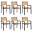 6 - Person Acacia Wood Patio Dining Set with Rectangular Table-89186747