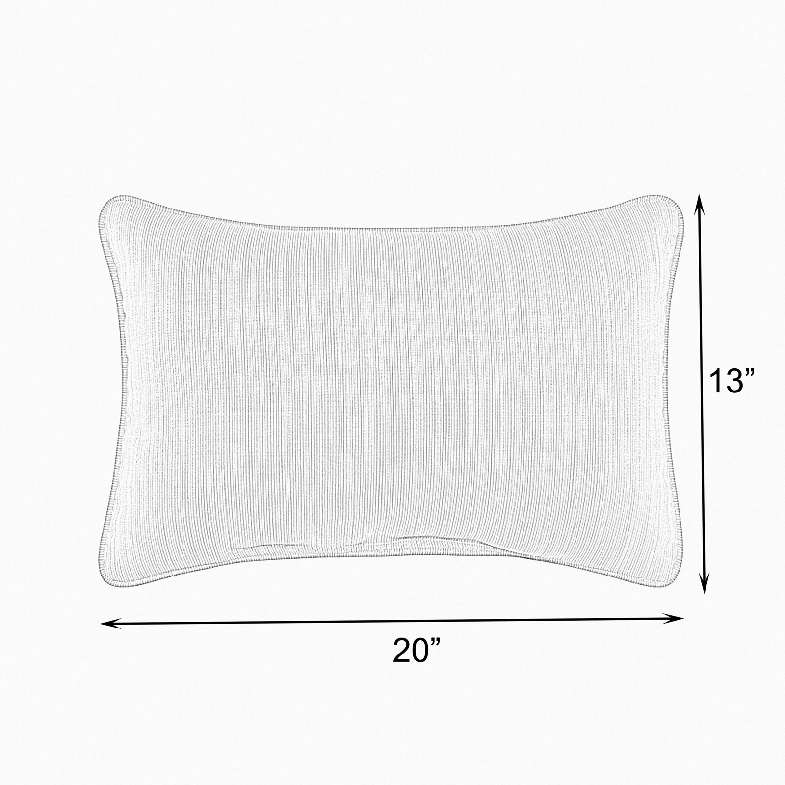 Adel Indoor/Outdoor Lumbar, 13" x 20", White/Beige, Solid Color