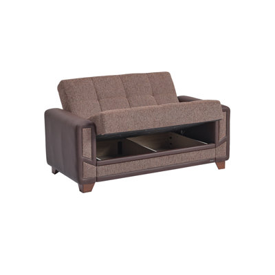  Jaelanie 67 in. Fabric Upholstered 2-Seater 3-in-1 Sleeper Loveseat Sofa Bed with Storage, Firm Seat Cushion